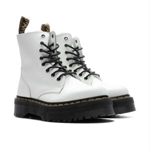 Dr. Martens White Leather Platform Boots Size 37